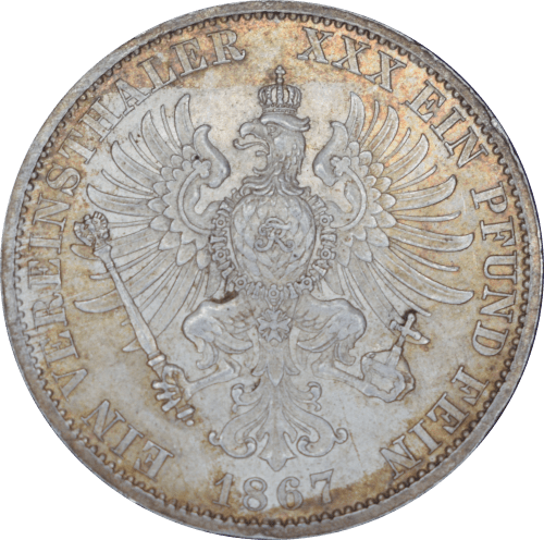 Revers 1 vereinsthaler Wilhelm I 1867 A