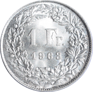 Revers 1 franc Helvetia 1963 B