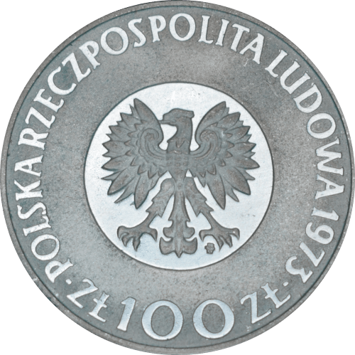 Revers 100 zlotys Copernic 1973