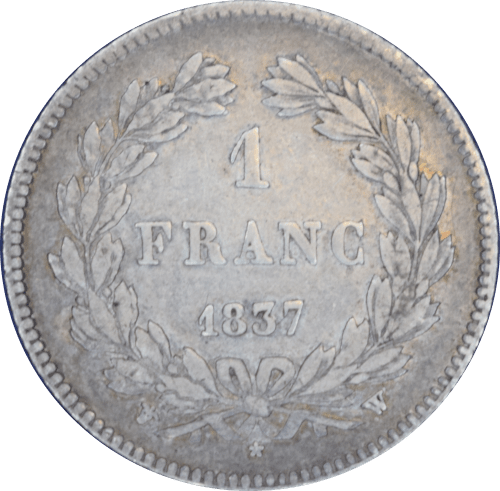 1 Franc Louis-Philippe 1837 W - Revers