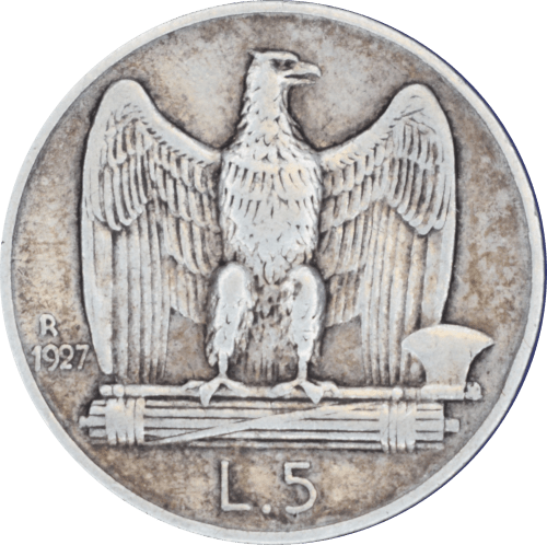 Revers 5 lires Vittorio Emanuele III 1927 R