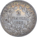 2 francs Cérès 1887 A - Revers