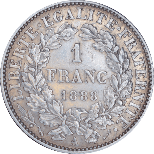 Revers 1 franc Cérès 1888 A