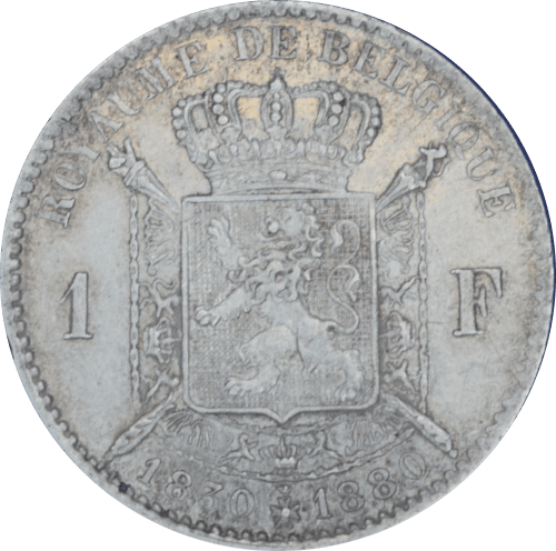 Revers 1 franc Léopold II 1880