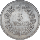 5 francs Lavrillier 1938 - Revers