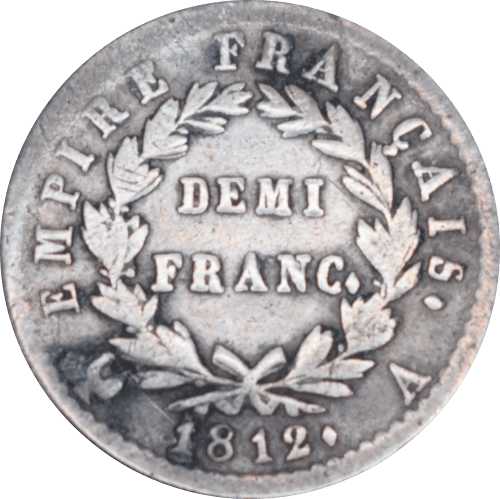 Revers Demi franc Napoléon Empereur 1812 A