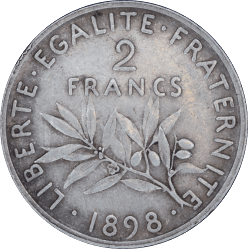 Revers 2 francs Semeuse 1898