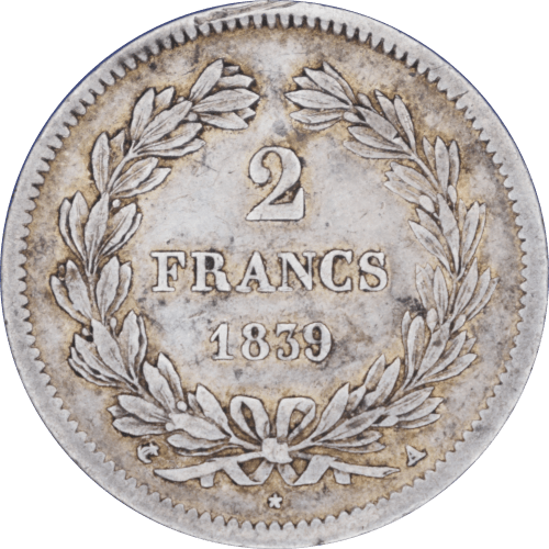 Revers 2 francs Louis Philippe 1839 A