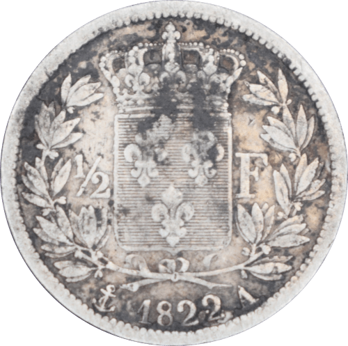 ½ franc Louis XVIII 1822 A - Revers