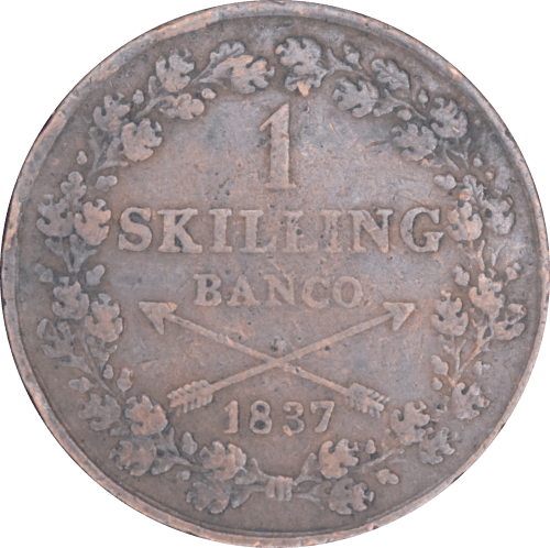 1 skilling banco Charles XIV 1837 - Revers