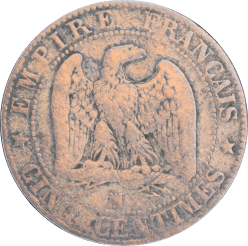Revers 5 centimes Napoléon III 1855 MA