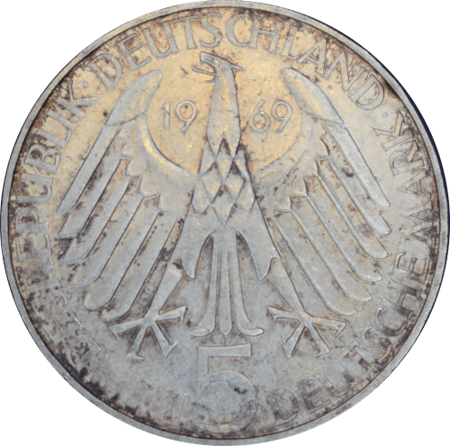 Revers 5 deutsche mark Theodor Fontane 1968 G