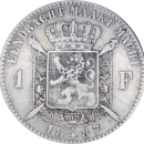 1 franc Léopold II 1887 - Revers