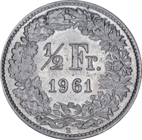 Revers 1/2 franc Helvetia debout 1961