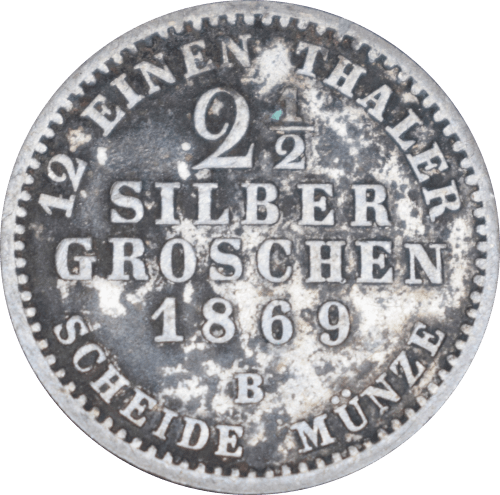 2½ silbergroschen Wilhelm I 1869 B - Revers