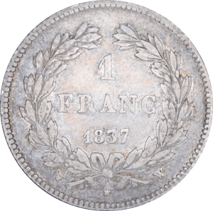 Revers 1 Franc - Louis-Philippe 1837 W