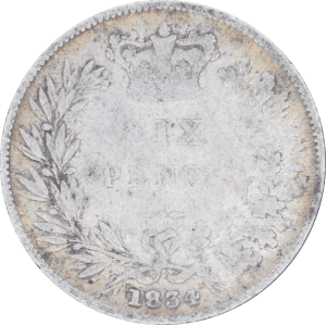 Revers 6 pence Guillaume IV 1834