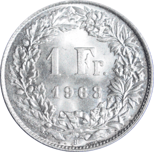 Revers 1 franc Helvetia 1963 B