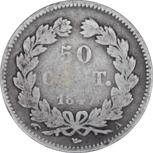 Revers 50 centimes Louis Philippe I 1847 A