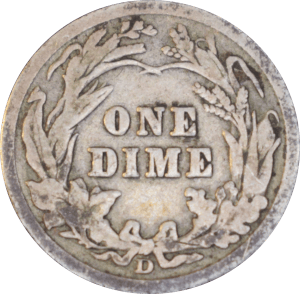 Revers 10 cents "Barber Dime" 1910 D