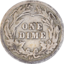 10 cents "Barber Dime" 1910 D - Revers