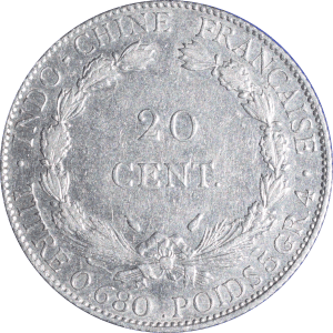 Revers 20 cents Indochine française 1937 A