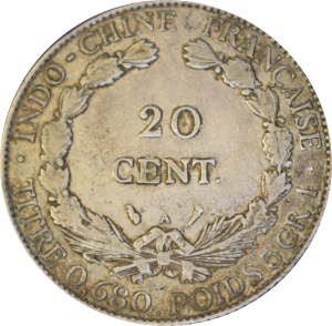 Revers 20 cents Indochine française 1924 A