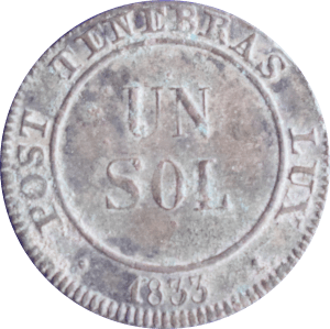Revers 1 sol Canton de Genève 1833