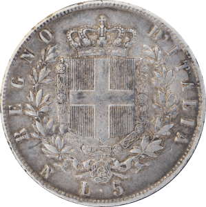 Revers 5 lires Vittorio Emanuele II 1862 N