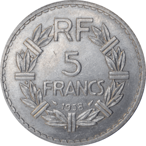 Revers 5 francs 1938 A Lavrillier