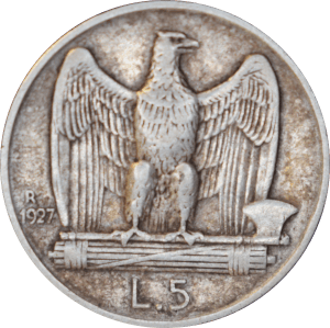 Revers 5 lires Vittorio Emanuele III 1927 R