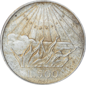 Revers 500 lires 1965 Dante Alighieri