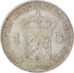 Revers 1 Gulden 1930 Wilhelmina
