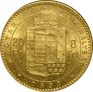 Revers 20 francs / 8 forint 1888 François-Joseph Ier