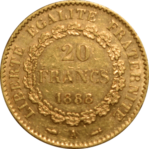 Revers 20 francs 1888 A Génie