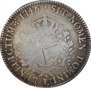 Revers Écu d'argent au bandeau  1746 L Louis XV