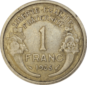 Revers 1 franc 1935 Morlon
