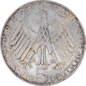 Revers 5 deutsche mark 1969 G Theodor Fontane