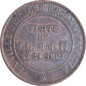 Revers Médaille module 10 centimes 1853 Napoléon III